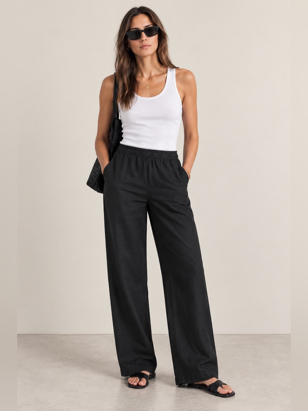J. Crew Stratus Pants in 100% Linen Black Size Small NWT